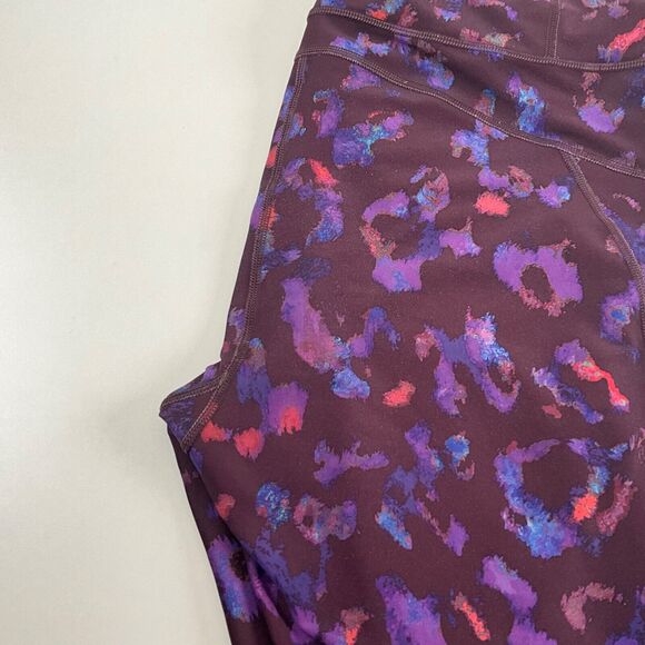 Athleta Rainer Leopard Print Plum Purple Tight Leggings Womens Sz XL - Picture 12 of 13